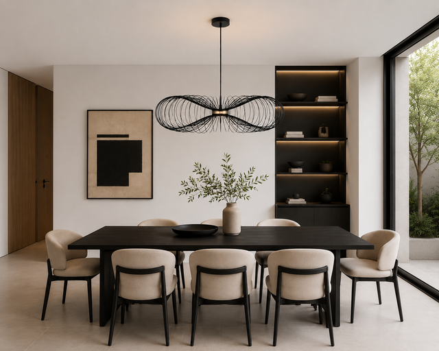Lámpara colgante Élan negra - ambiente comedor contemporáneo