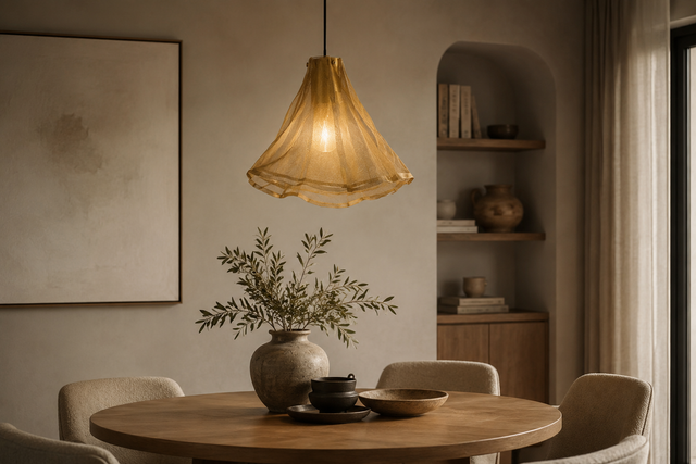 Lámpara colgante Trama en ambiente de comedor
