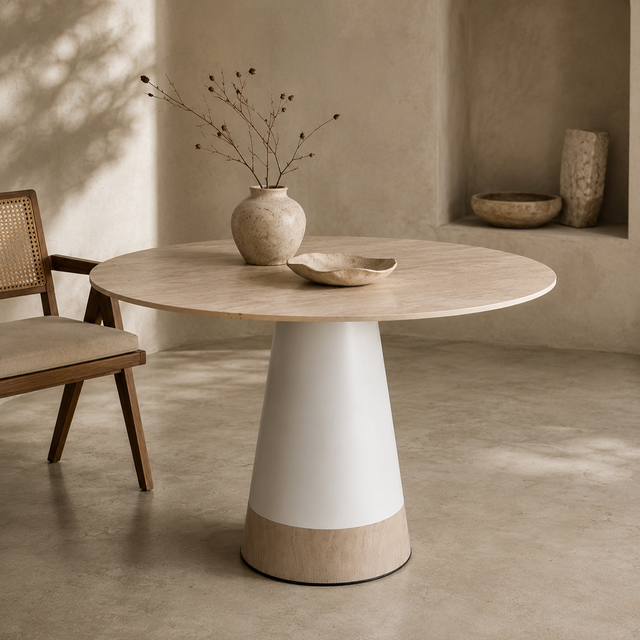 Mesa Bellagio - detalle base central estilo contemporáneo