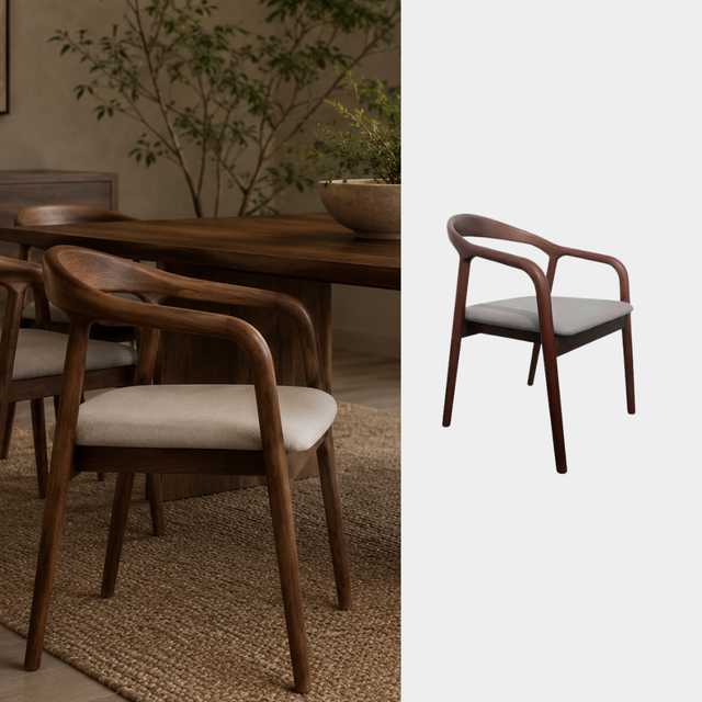 Silla Cauce Madera Natural - Vista portada comedor Pardecosas