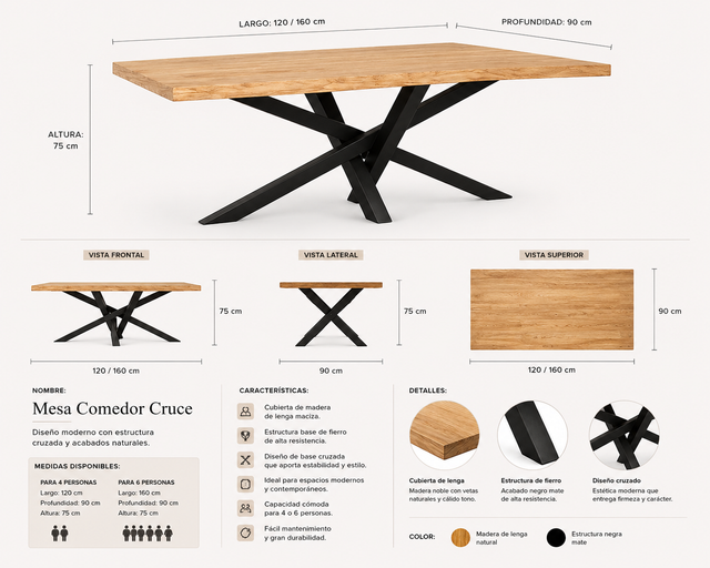 Mesa de Comedor Cruce