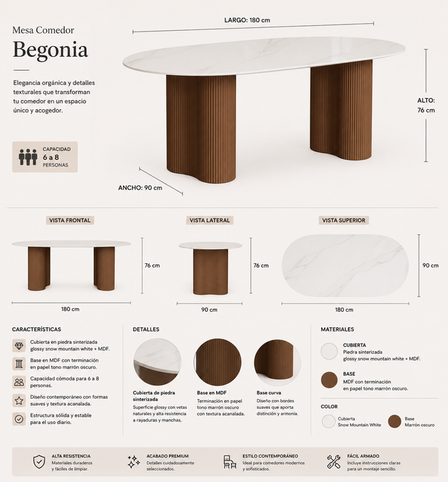 Mesa Comedor Begonia - vista 5