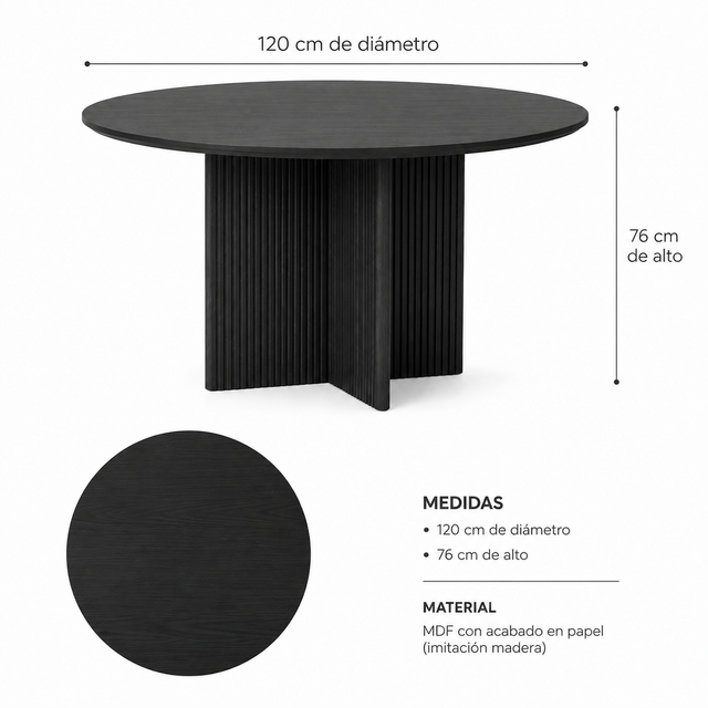 Mesa de comedor Nara negra