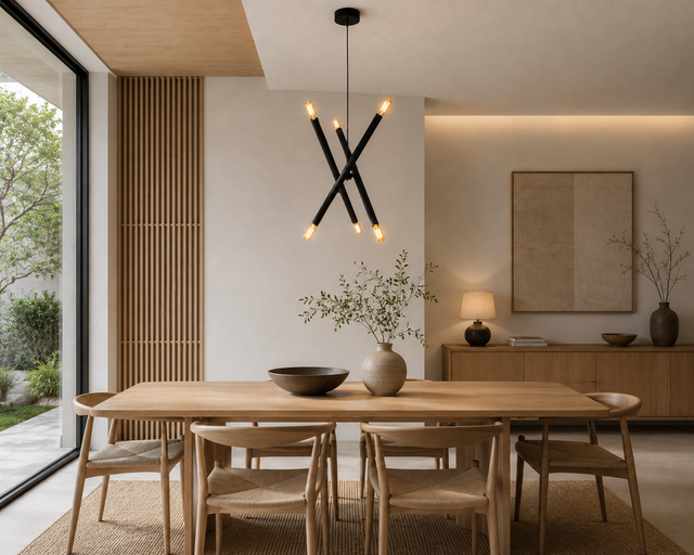 Lámpara colgante Vesper negra - ambiente comedor moderno