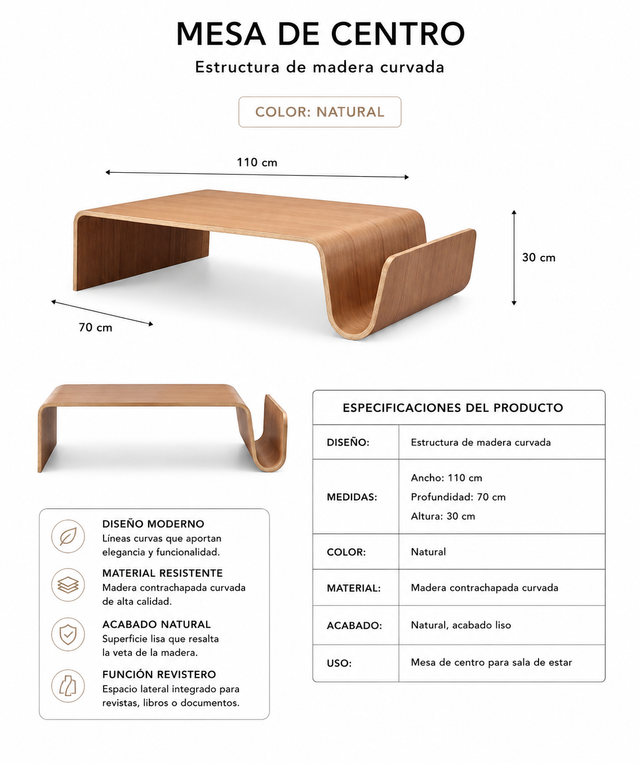Mesa de centro Veta