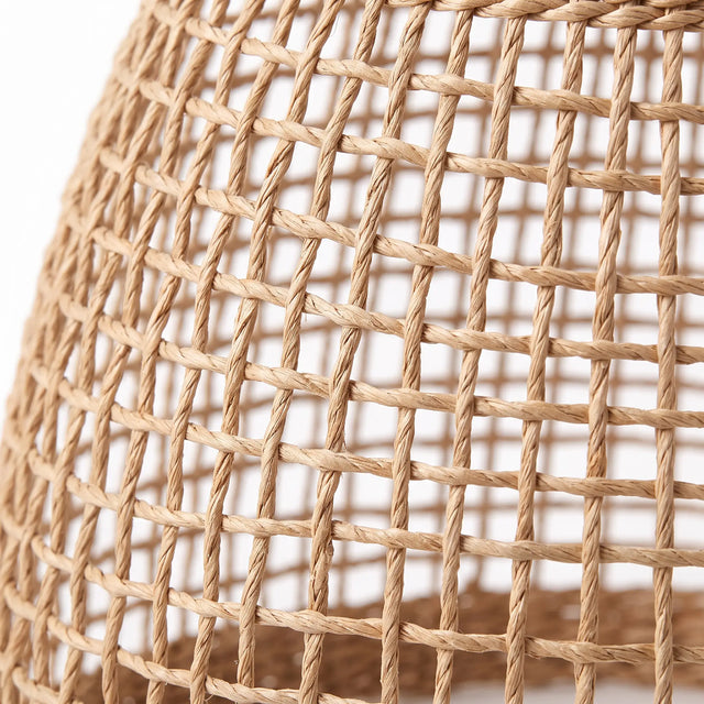 Macro de la fibra natural trenzada de la Pantalla Nido en retícula abierta