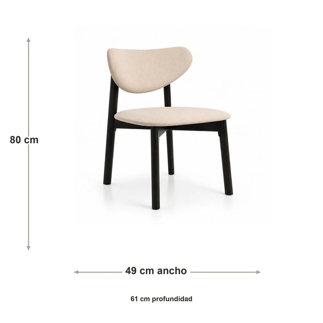 Medidas Silla Nami: 80 cm alto, 49 cm ancho y 61 cm profundidad